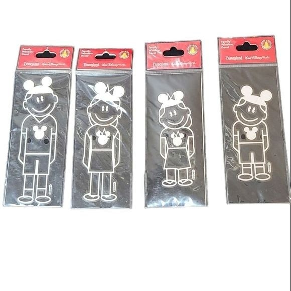 Disney Parks family Mickey Mouse ears car window decals set of 4 NWOT - Picture 1 of 2